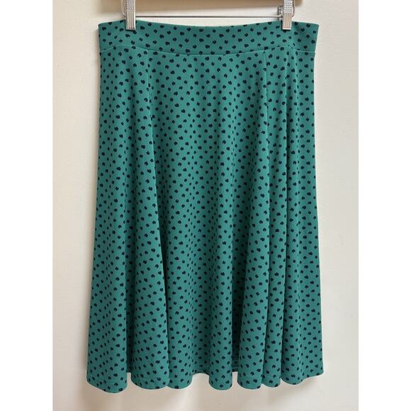 Lands' End Dresses & Skirts - Lands’ End Women’s Green Printed A Line Skirt Size M 10 12 Pull On Stretch